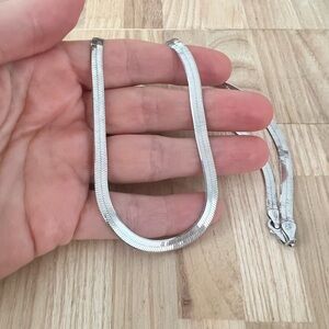 925 Sterling silver herringbone chain necklace